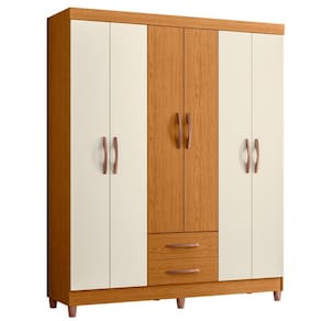 Guarda Roupa Âmbar 6 Portas Cinamomo/Off White - ABZ