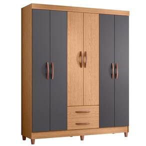 Guarda Roupa Âmbar 6 Portas Freijó/Titanium - ABZ