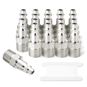 Plugue de ar GASHER NPT macho industrial de 1/2 polegada, pacote com 20