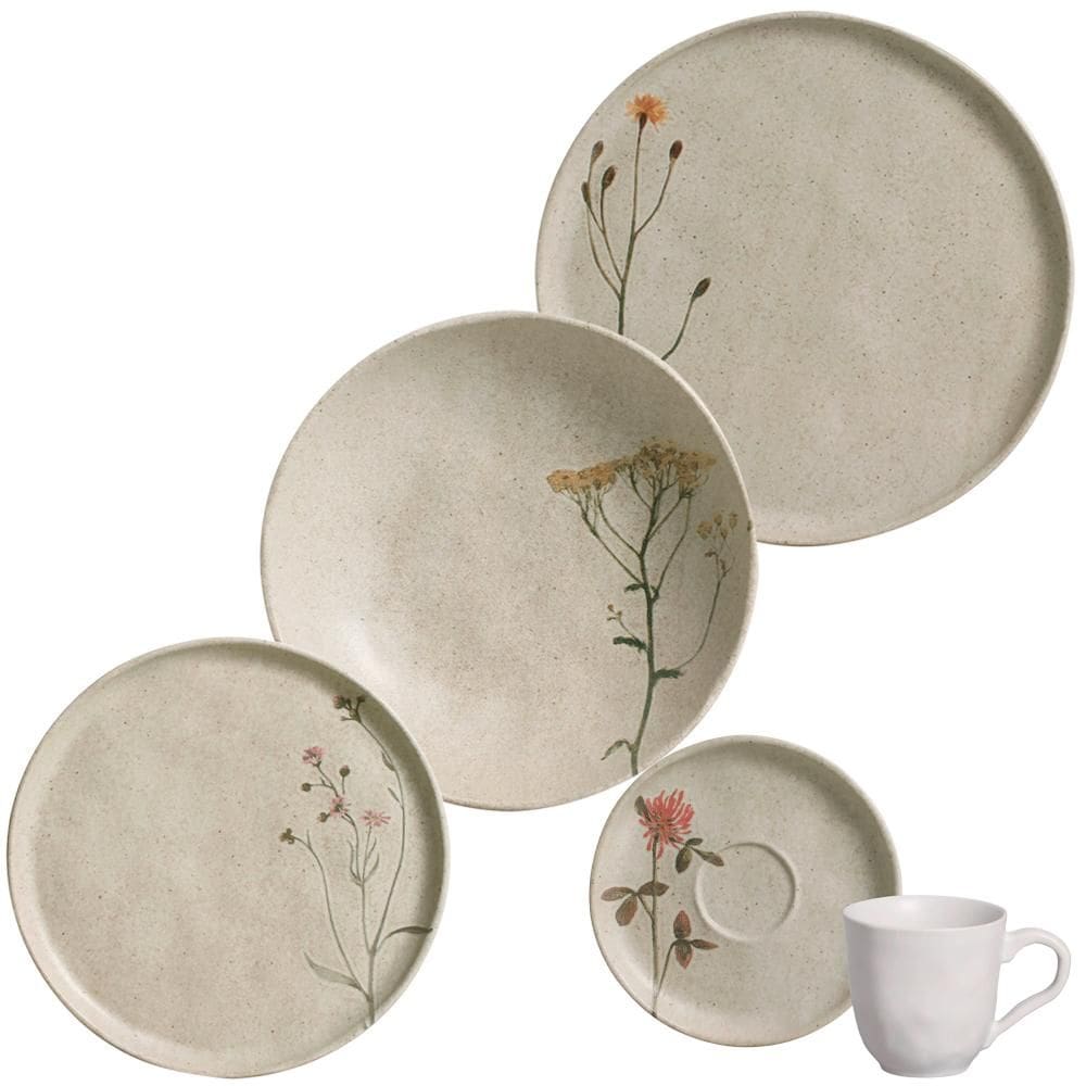 Aparelho de Jantar 30 peças Cerâmica Stoneware Bio Campestre Porto Brasil