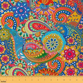 Tecido Erosebridal Boho Paisley Floral Impermeável de 1 jarda