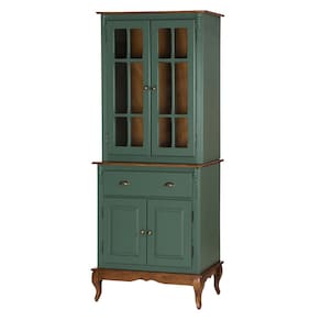 Arca Oratório 4 Portas 1 Gaveta 60840 Hannover Linz Móveis - Verde Musgo/Imbuia Glazer