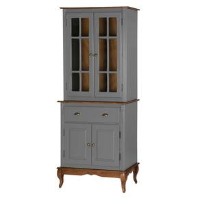 Arca Oratório 4 Portas 1 Gaveta 60840 Hannover Linz Móveis - Cinza/Imbuia Glazer