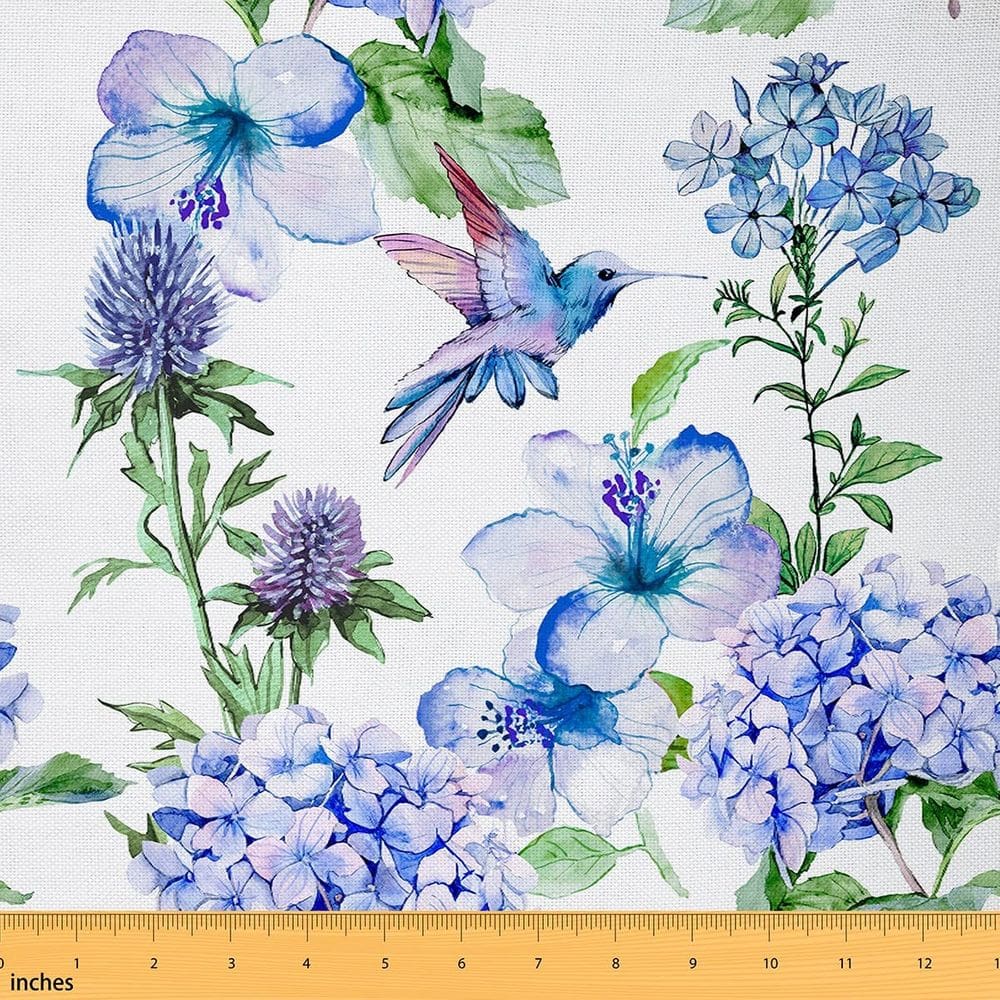 Tecido: Erosebridal Floral, impermeável, 1 jarda, azul, verde