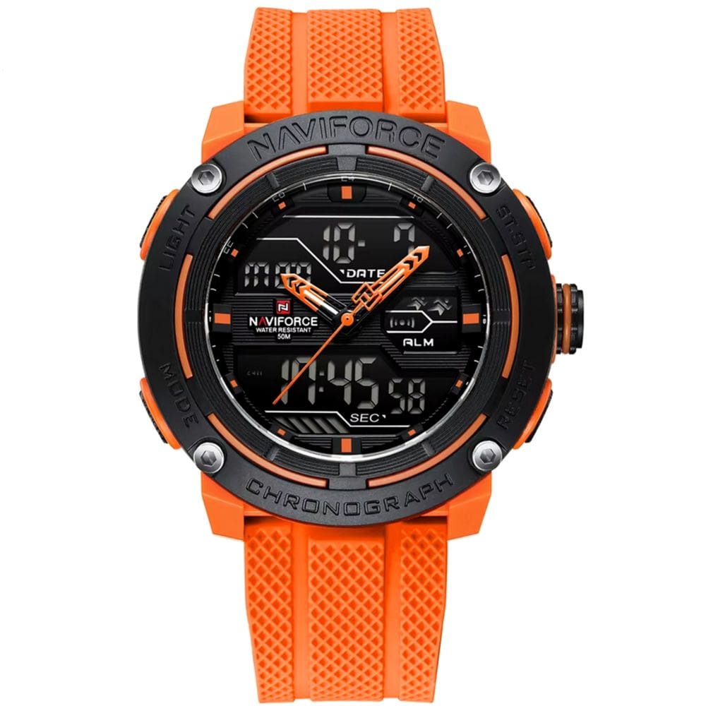 relógio esportivo masculino dupla exibição de quartzo pulseira  silicone 5atm a prova d´agua