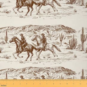 Tecido Erosebridal Horse Retro Impermeável 1 Jarda Marrom