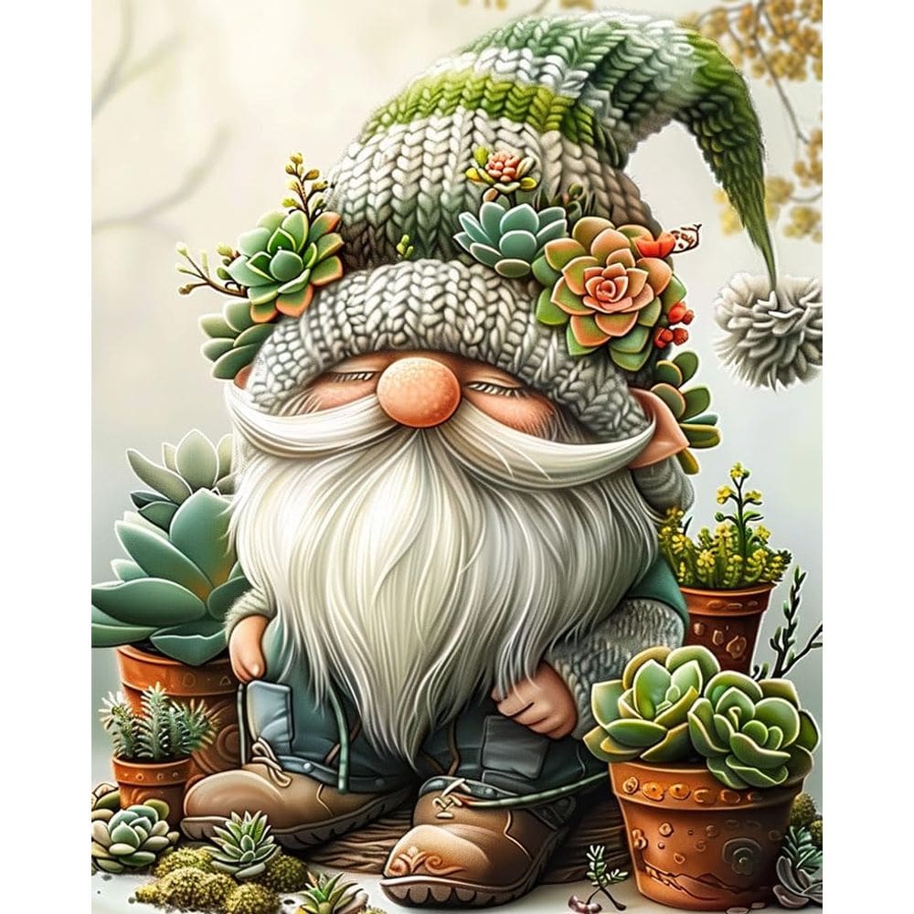 Kit de pintura por número: Suculentas, plantas, acrílico, arte a óleo, 40x50cm