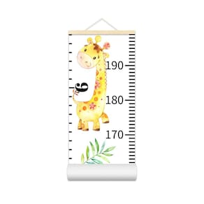 Gráfico de crescimento do bebê: tapeçaria de parede em lona Nustila Giraffe 195x20cm
