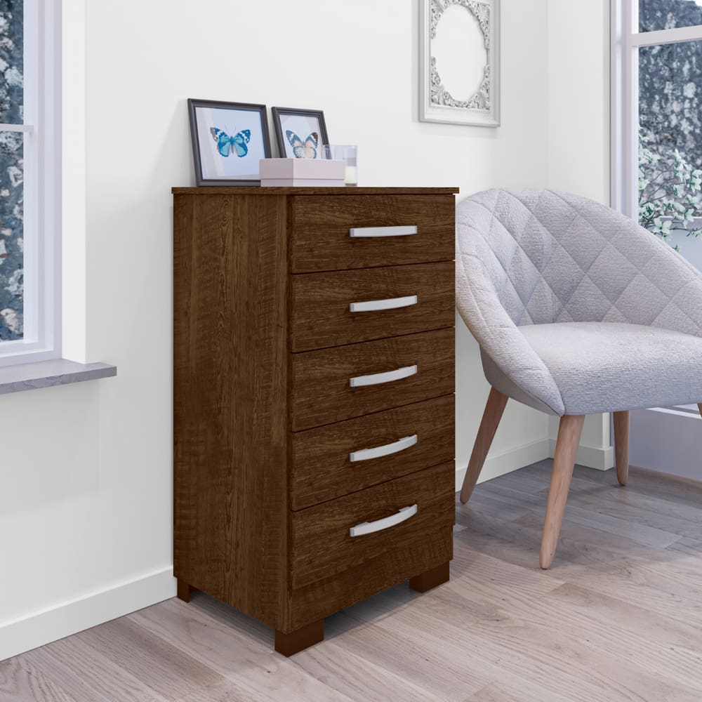 Cômoda Moderna com 5 Gavetas Areal Malbec