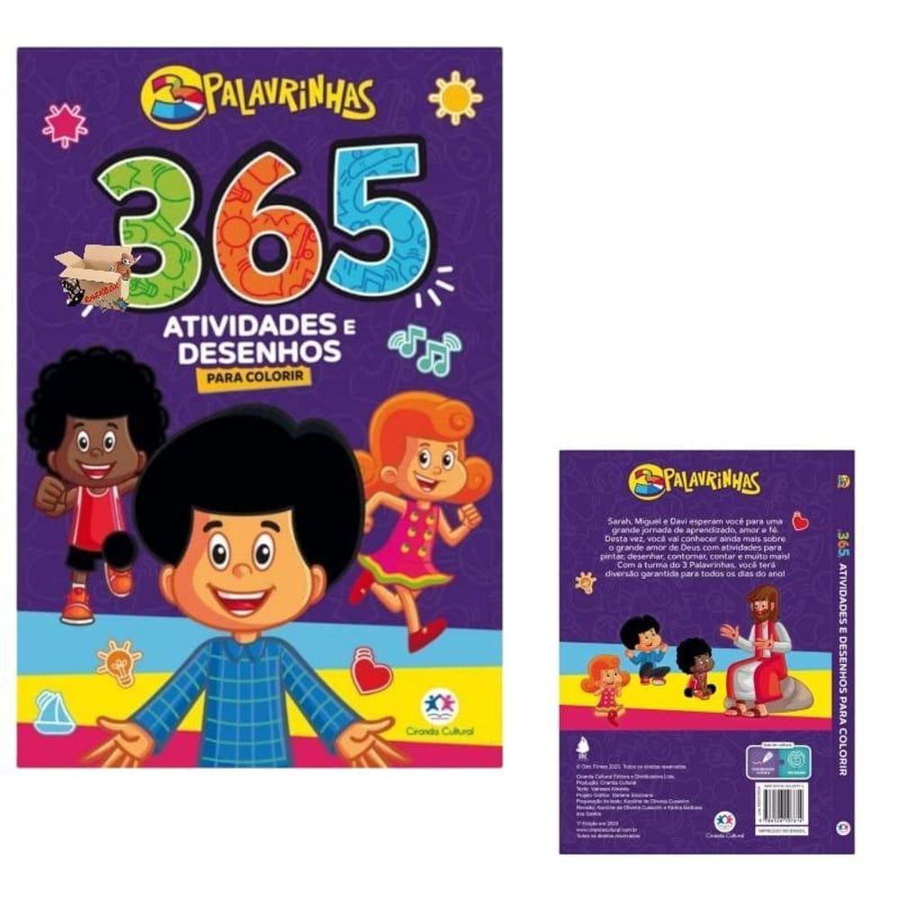 Livro Infantil 365 Atividades E Desenhos Para Colorir