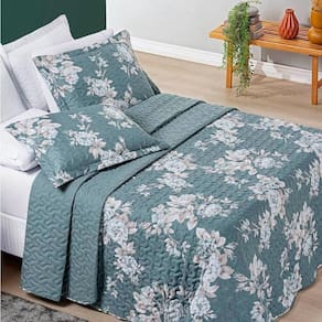 Cobre Leito King Dupla Face Avere 200 Fios Estampado 3 Peças Cor Primavera