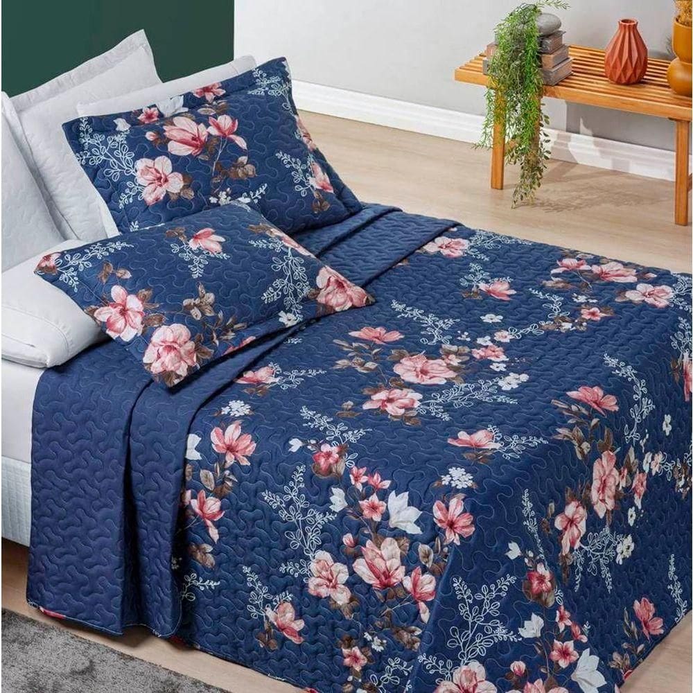 Cobre Leito King Dupla Face Avere 200 Fios Estampado 3 Peças Cor Encantada