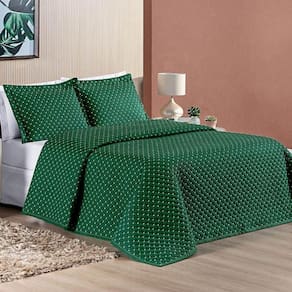 Cobre Leito Queen Amarilis Micropercal 200 Fios 3 Peças - Esmeralda