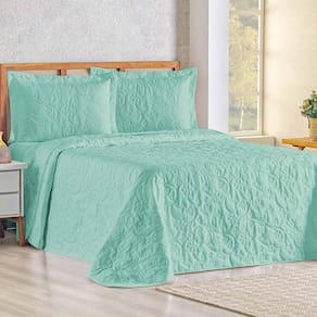Cobre Leito Queen Bouti Mavie Floral 180 Fios 3 Peças - Tifany