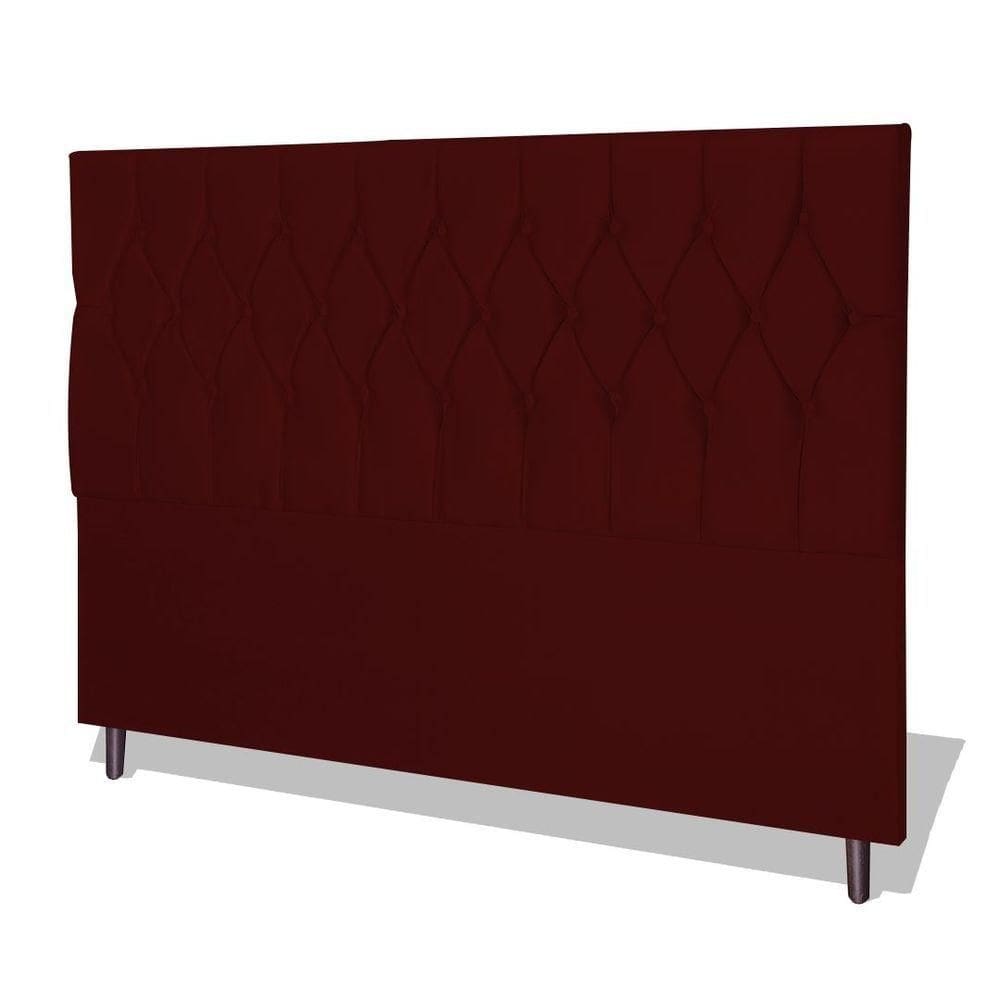 Cabeceira Estofada Box Casal Encosto Para Cama Ram 1500 144x126 Marsala