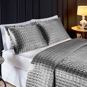 Cobre Leito Queen Bright Cetim Charmousse 3 Peças - Prata