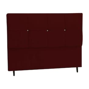 Cabeceira Estofada Box Casal King Size Encosto Para Cama Civic 195x126 Cm Marsala