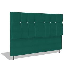 Cabeceira Estofada Box Casal Queen Size Encosto Para Cama Audi X 1 164x126 Cm Azul Tiffany