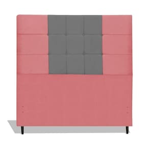 Cabeceira Estofada Box Casal Queen Size Encosto Para Cama Maveric 164x126 Cm Composê Rosa/cinza