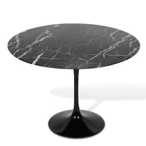 Mesa De Jantar Tulipa Saarinen Redonda 120 Cm Mármore Nero