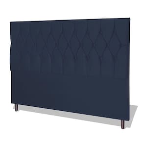 Cabeceira Estofada Box Casal Encosto Para Cama Ram 1500 144x126 Azul Marinho