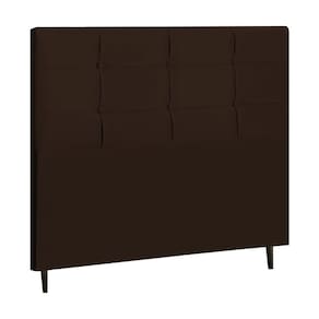Cabeceira New Hylux Estofada Com Botão De Tecido Para Cama Box Casal Queen Size 164cm Marrom -