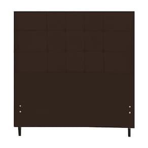 Cabeceira New Maveric Estofada Com Botão De Tecido Para Cama Box Casal Queen Size 164cm Marrom