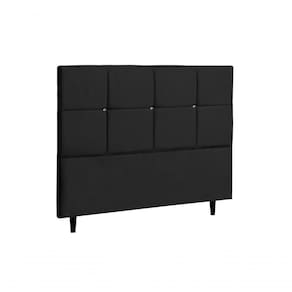 Cabeceira Civic Estofada Com Botão De Strass Para Cama Box Casal 144cm Preto