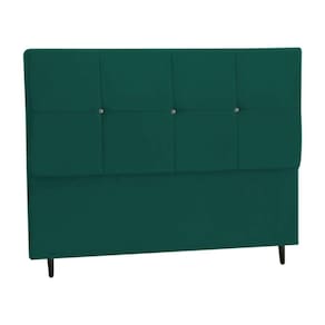 Cabeceira Estofada Box Casal Queen Size Encosto Para Cama Civic 164x126 Cm Azul Tiffany