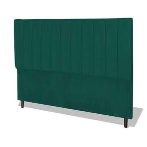 Cabeceira Estofada Box Casal King Size Encosto Para Cama Corola 195x126 Cm Azul Tiffany