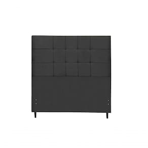 Cabeceira Maveric Estofada Com Botão De Tecido Para Cama Box Casal King Size 195cm Preto