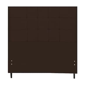 Cabeceira Maveric Estofada Com Botão De Tecido Para Cama Box Casal King Size 195cm Marrom