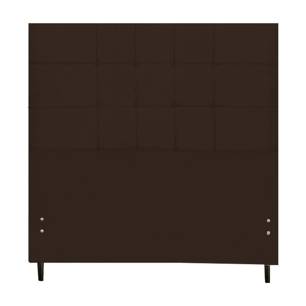 Cabeceira New Maveric Estofada Com Botão De Tecido Para Cama Box Solteiro 94cm Marrom