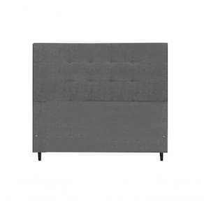 Cabeceira Maveric Estofada Com Botão De Tecido Para Cama Box Solteiro 94cm Chumbo