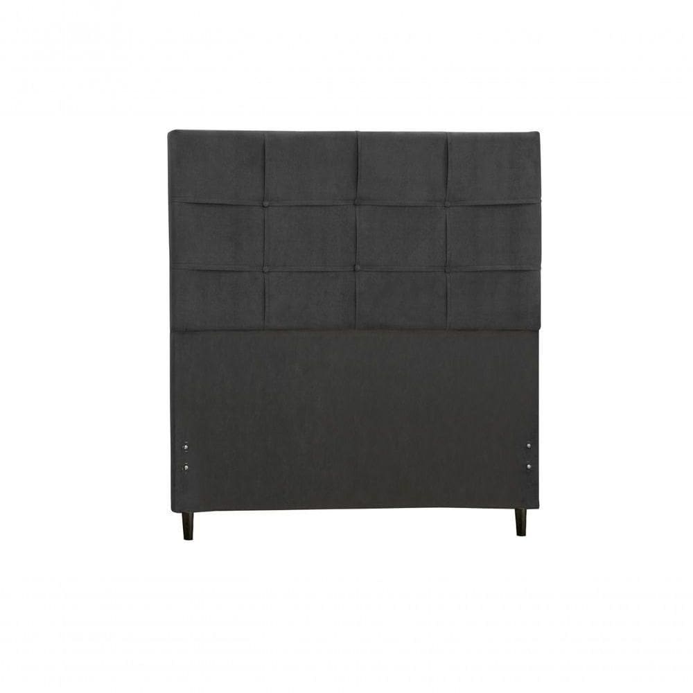 Cabeceira New Hylux Estofada Com Botão De Tecido Para Cama Box Solteiro 94cm Preto