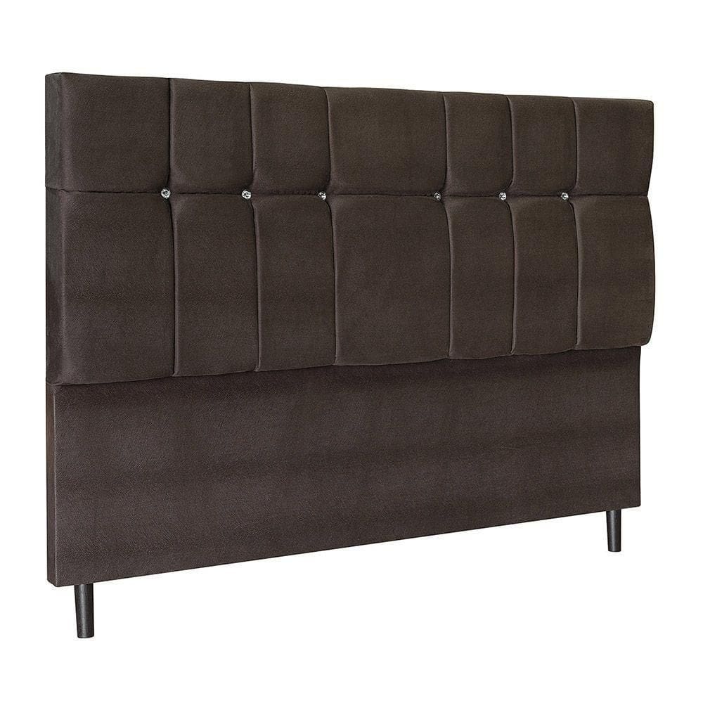Cabeceira Audi X1 Marrom Estofada Para Cama Box Casal Queen Size 164cm Quarto Luxo