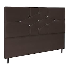 Cabeceira T Cross Marrom Estofada Para Cama Box Casal King Size 195cm Quarto Luxo