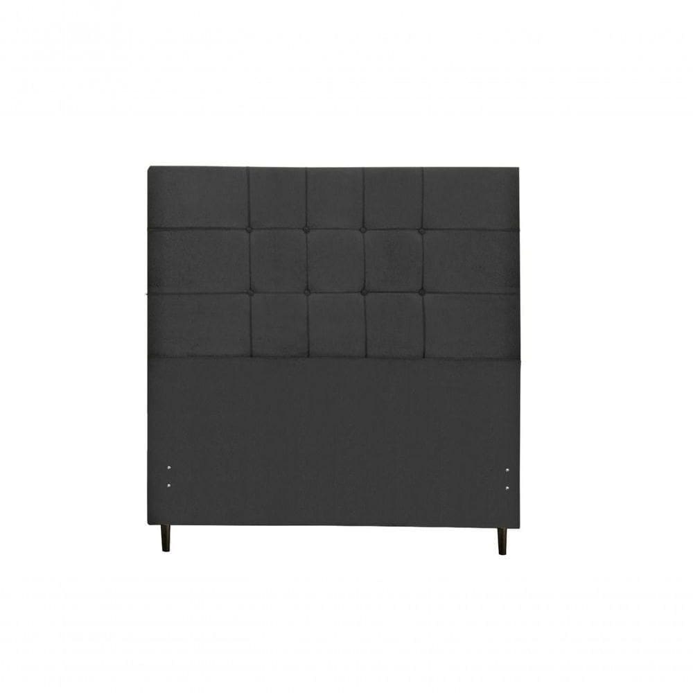 Cabeceira New Maveric Estofada Com Botão De Tecido Para Cama Box Casal King Size 195cm Preto
