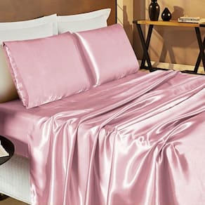 Jogo De Lençol King Cetim 4 Peças Romantic - Rose