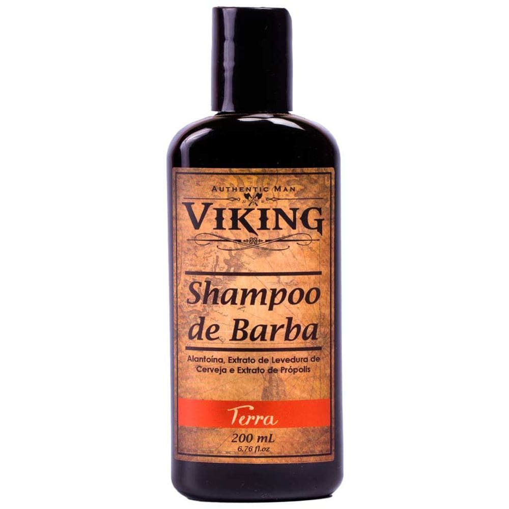 Shampoo de Barba Terra Hidratante Limpeza Profunda 200mL Viking