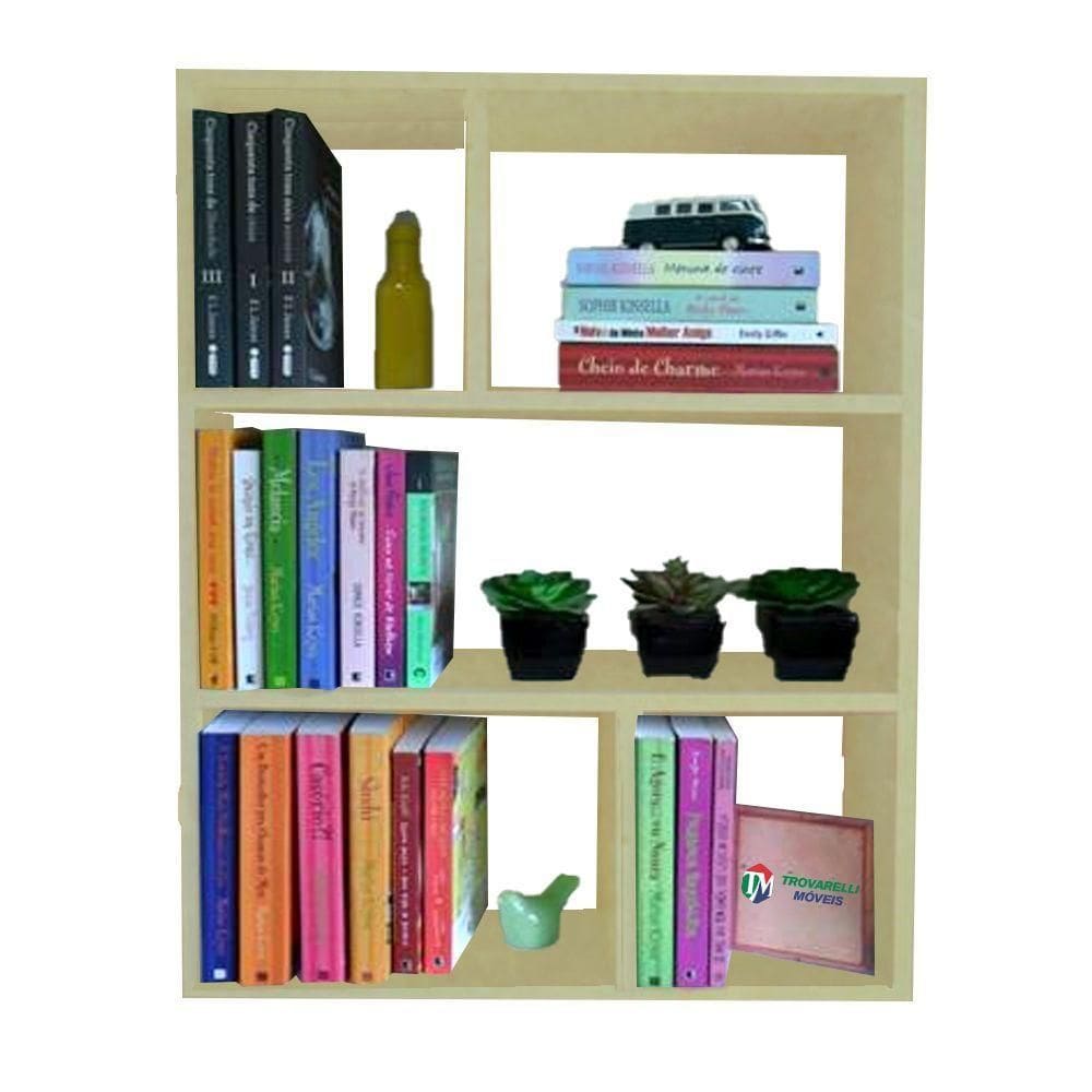 Estante De Parede Multiuso Decoração Livros Natural Em Mdf [f031]