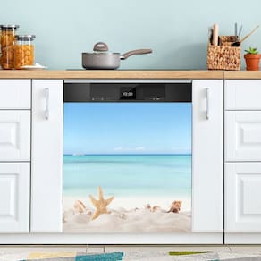Tampa magnética para lava-louças QUGRL Sea Star Conch Beach 58,42x66,04cm