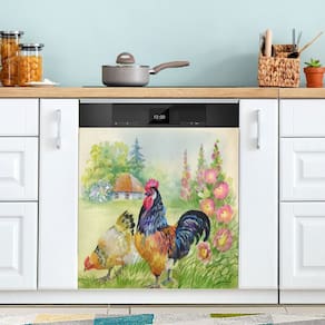Tampa magnética para lava-louças QUGRL Farm Rooster Easter 58,42x66,04cm