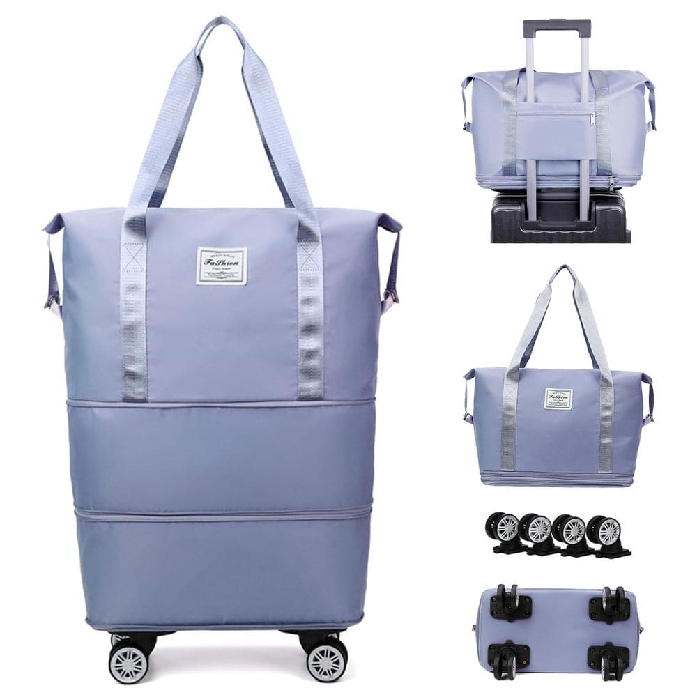 Mochila CALUOMATT dobrável expansível com rodas azuis