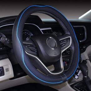 Capa de volante Mayco Bell em couro de microfibra azul claro