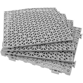 Telhas de revestimento de banheiro de borracha, pacote com 12, 30x30cm, cinza