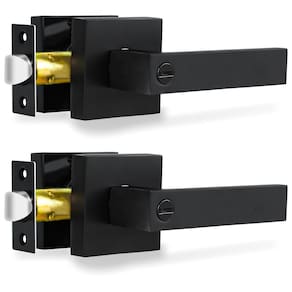 Alavanca de porta RAZCC Privacy Heavy Duty Matte Black, pacote com 2