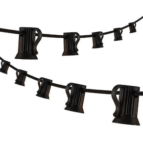 Luz de corda de Natal Encoidoz 50 pés C9 25 lâmpadas IP44 pretas