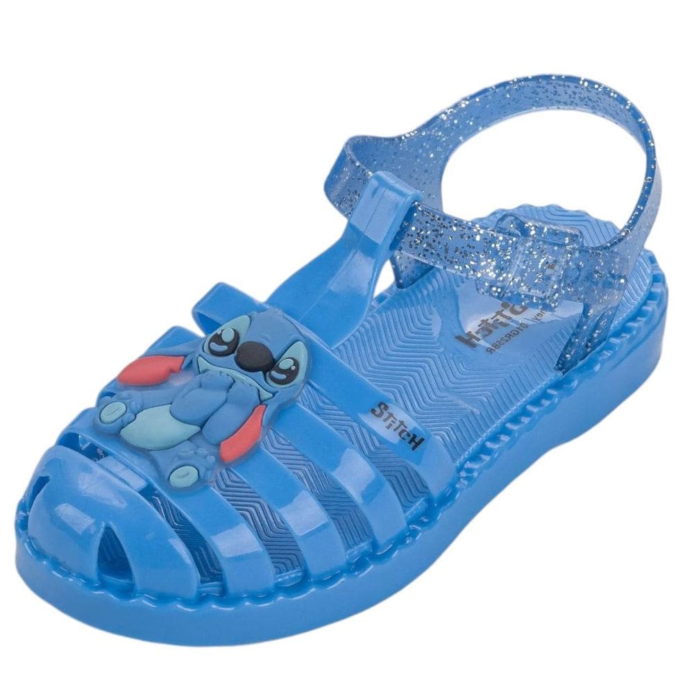 Sandália Infantil Menina Glitter Conforto Disney Stitch