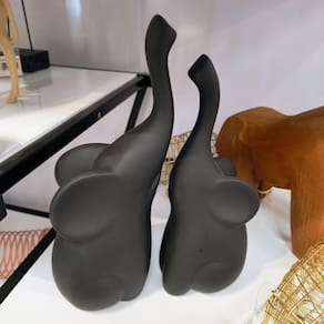 Casal  De Elefantes Ceramica 2 Peças
